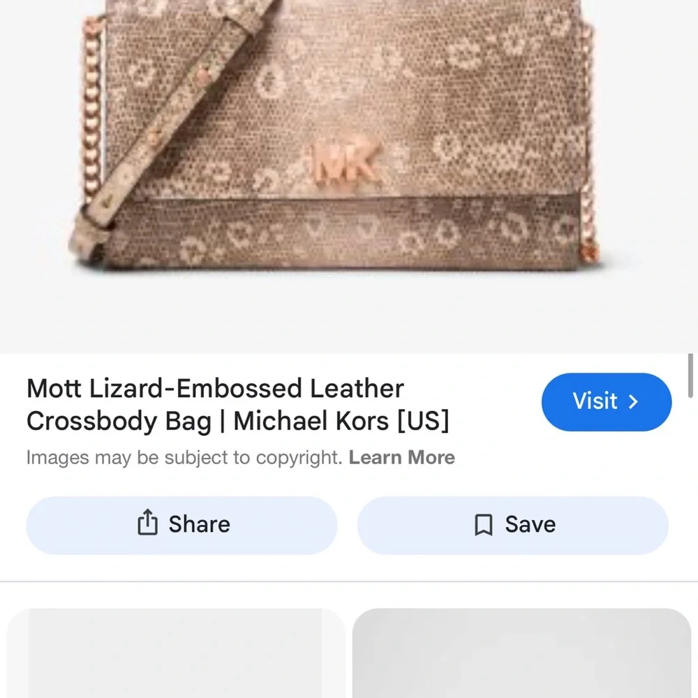 Michael Kors J Mott‎ Lizard Embossed lesther Crossbody Rose Gold - Picture 5 of 6